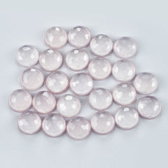 ROSE QUARTZ IRREGULAR CUT ROUND CAB (NORMAL/SEMI MILKY) 12.00 MM 5.07 Cts.