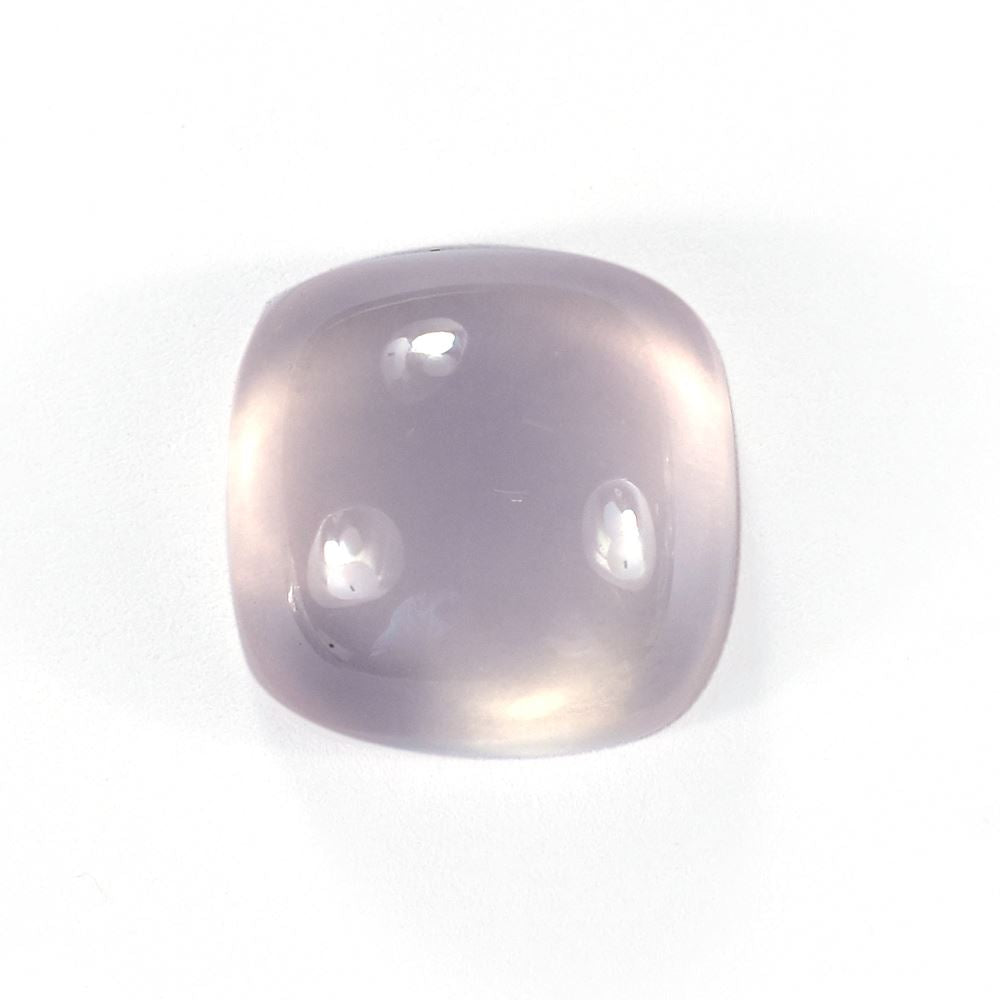 ROSE QUARTZ PLAIN CUSHION CAB (NORMAL/SEMI MILKY) 14.00X14.00 MM 11.30 Cts.