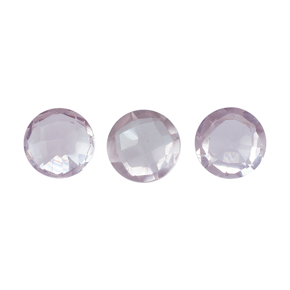 ROSE QUARTZ CHECKER CUT BRIOLETTE ROUND (LITE) 4.00X4.00MM 0.25 Cts.