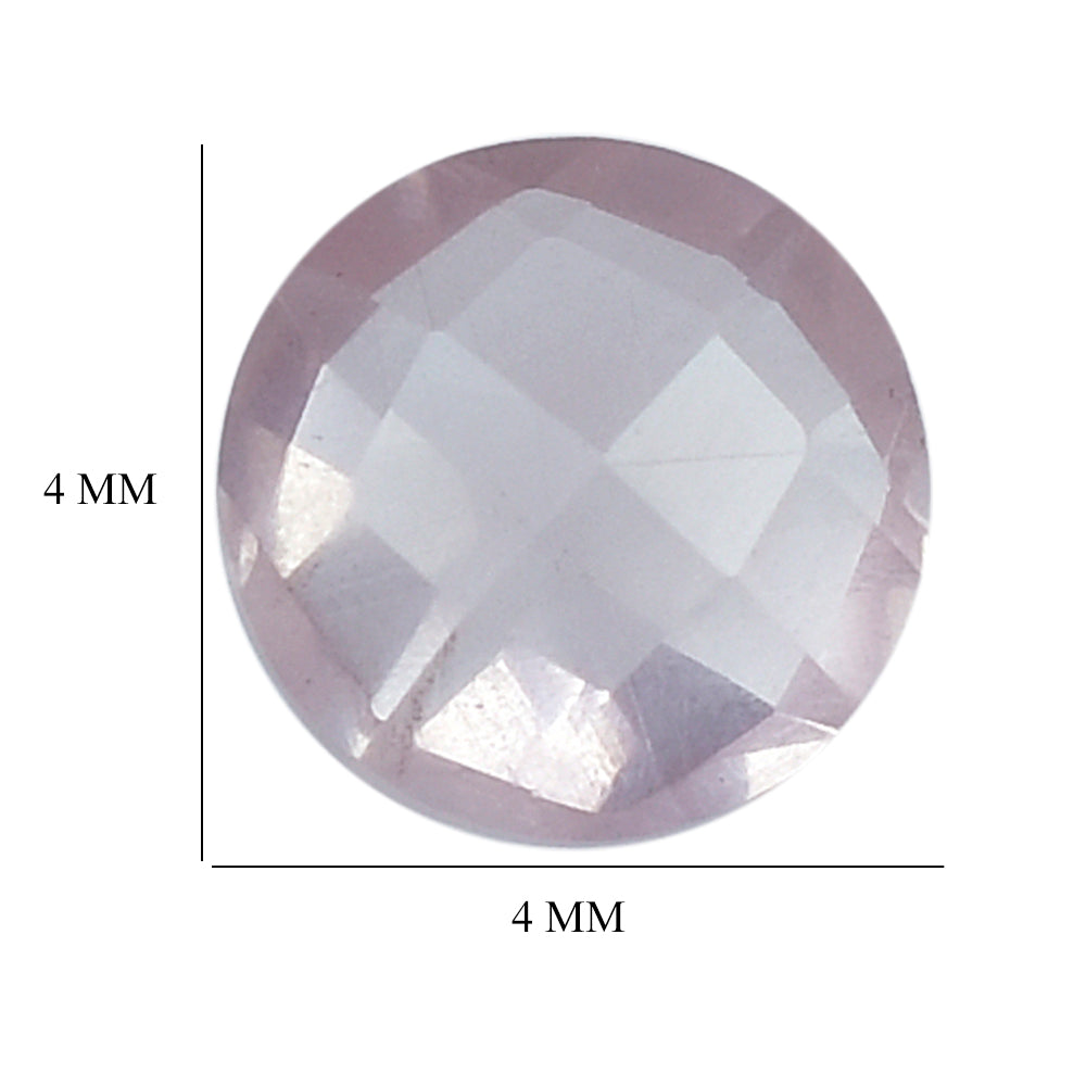 ROSE QUARTZ CHECKER CUT BRIOLETTE ROUND (LITE) 4.00X4.00MM 0.25 Cts.