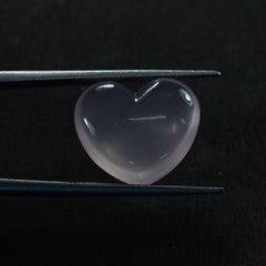 ROSE QUARTZ PLAIN LENTIL HEART (SEMI MILKY/NORMAL) 17.40X15.40 MM 12.93 Cts.