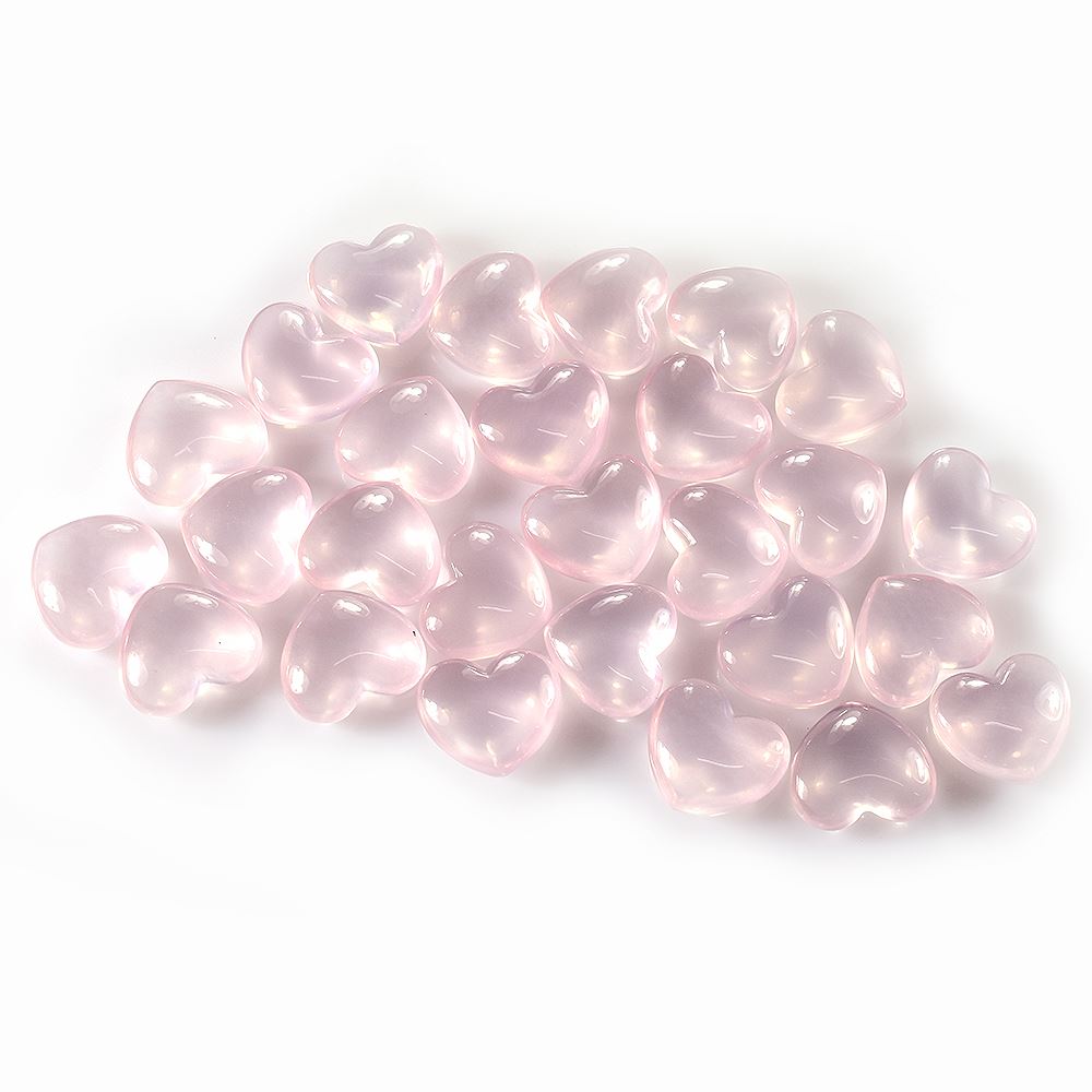 ROSE QUARTZ PLAIN LENTIL HEART (SEMI MILKY/NORMAL) 17.40X15.40 MM 12.93 Cts.