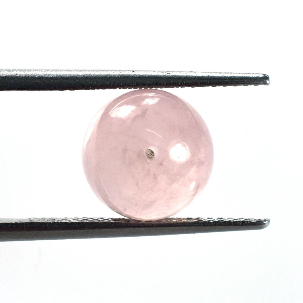 ROSE QUARTZ PLAIN ROUND BALLS (HALF DRILL 0.75)(SUPER EXTRA)(MILKY HI)10.00X10.00 MM 7.17 Cts.
