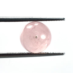 ROSE QUARTZ PLAIN ROUND BALLS (HALF DRILL 0.75)(SUPER EXTRA)(MILKY HI)10.00X10.00 MM 7.17 Cts.