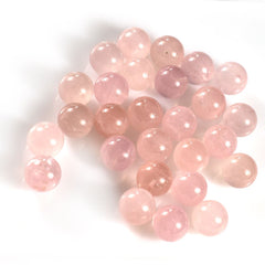 ROSE QUARTZ PLAIN ROUND BALLS (HALF DRILL 0.75)(SUPER EXTRA)(MILKY HI)10.00X10.00 MM 7.17 Cts.