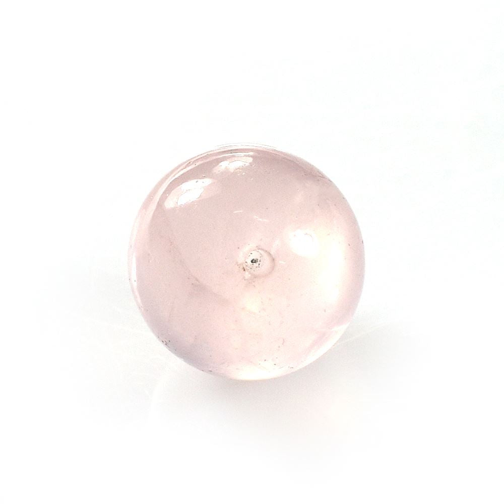 ROSE QUARTZ PLAIN ROUND BALLS (HALF DRILL 0.75)(SUPER)(SEMI MILKY HI)10.00X10.00 MM 7.19 Cts.