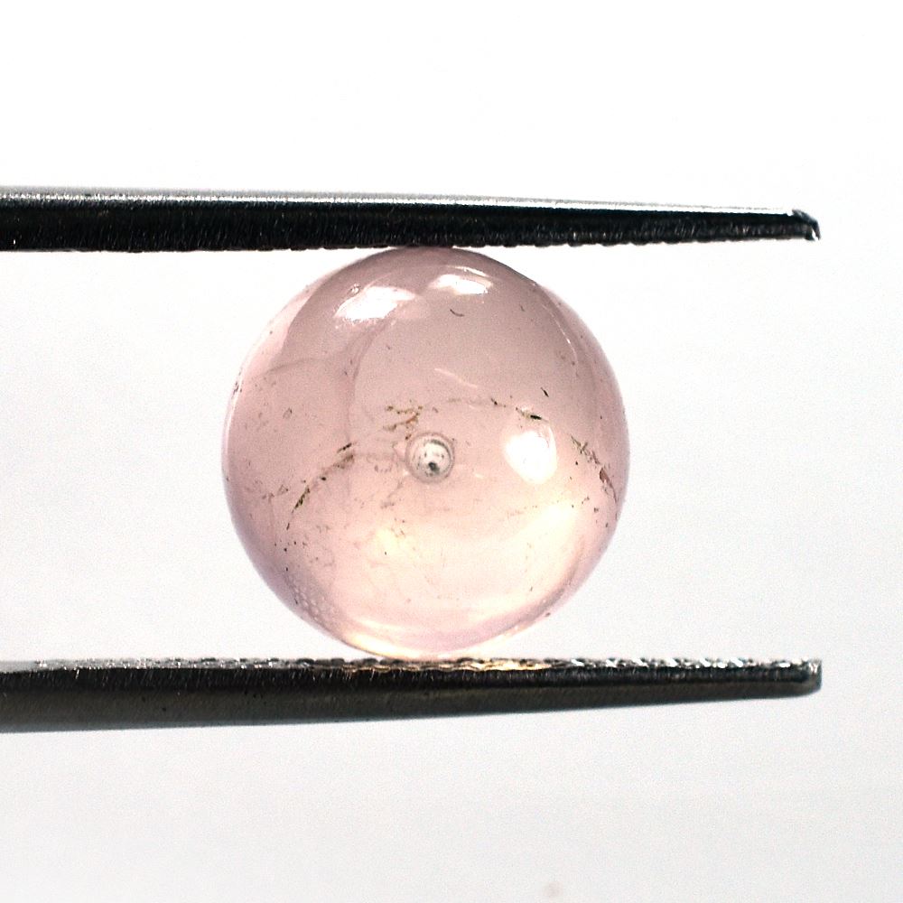 ROSE QUARTZ PLAIN ROUND BALLS (HALF DRILL 0.75)(SUPER)(SEMI MILKY HI)10.00X10.00 MM 7.19 Cts.