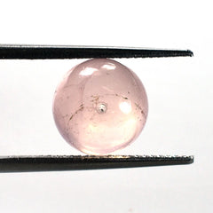 ROSE QUARTZ PLAIN ROUND BALLS (HALF DRILL 0.75)(SUPER)(SEMI MILKY HI)10.00X10.00 MM 7.19 Cts.