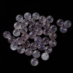ROSE QUARTZ PLAIN ROUND BALLS (HALF DRILL 0.75)(SUPER)(SEMI MILKY HI)10.00X10.00 MM 7.19 Cts.