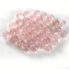 ROSE QUARTZ PLAIN ROUND BALLS (HALF DRILL 0.75)(SUPER)(SEMI MILKY HI)10.00X10.00 MM 7.19 Cts.