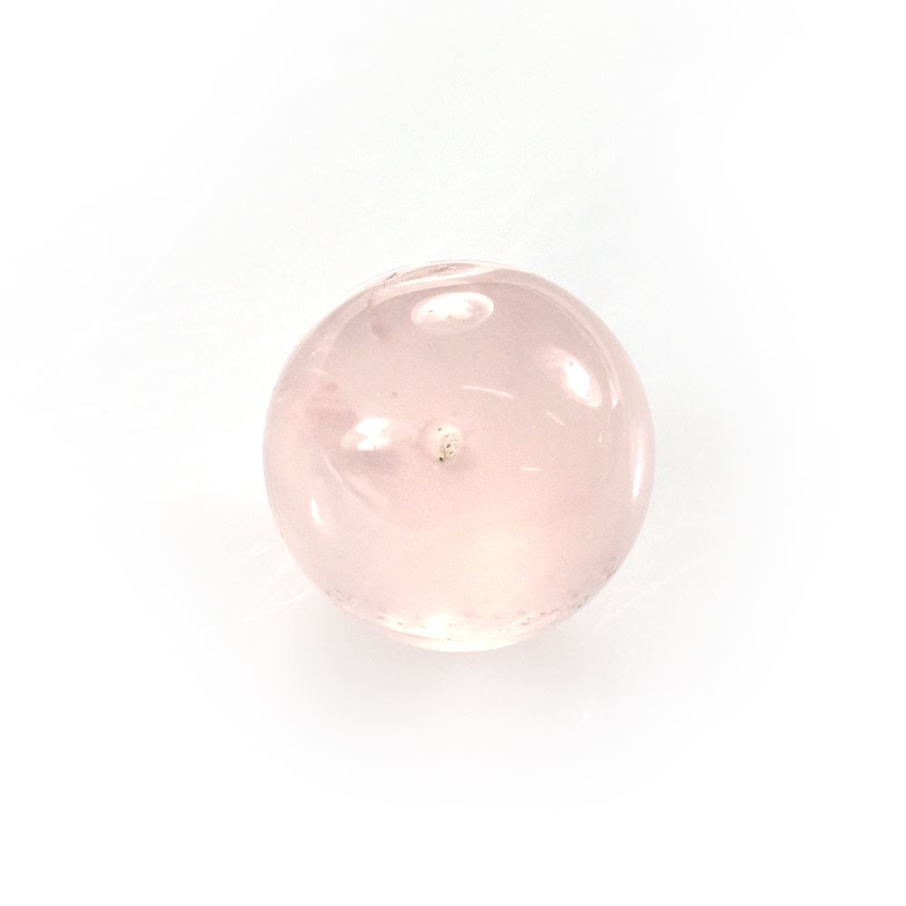 ROSE QUARTZ PLAIN ROUND BALLS (HALF DRILL 0.75)(SUPER EXTRA)(SOME BLACK SPOTS & LINE) 10.00X10.00 MM 7.11 Cts.