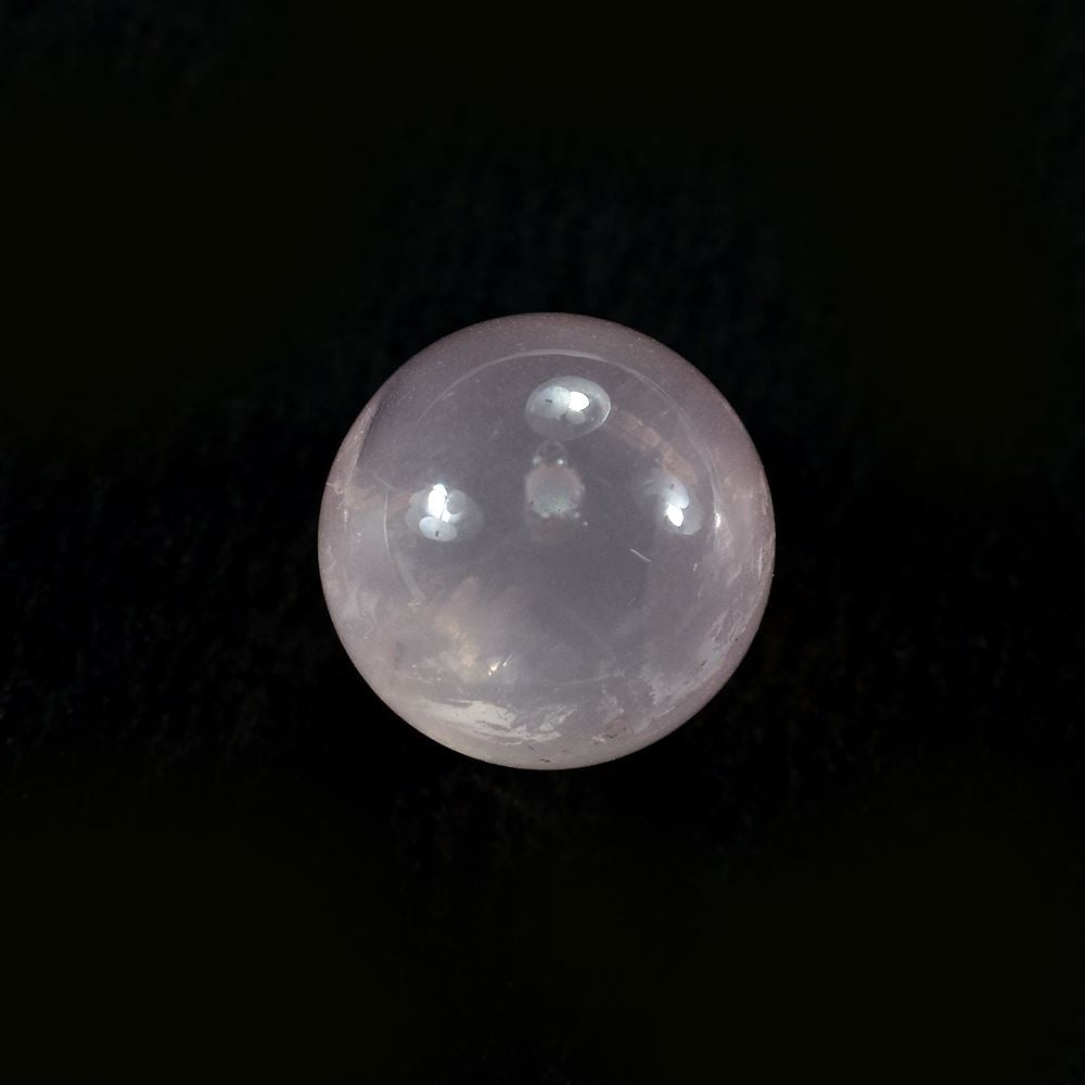 ROSE QUARTZ PLAIN ROUND BALLS (HALF DRILL 0.75)(SUPER EXTRA)(SOME BLACK SPOTS & LINE) 10.00X10.00 MM 7.11 Cts.