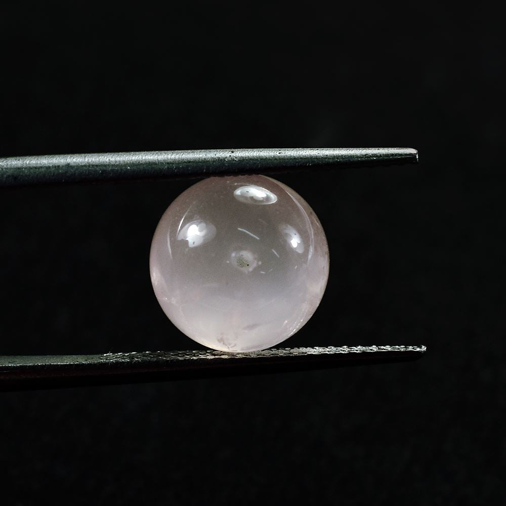 ROSE QUARTZ PLAIN ROUND BALLS (HALF DRILL 0.75)(SUPER EXTRA)(SOME BLACK SPOTS & LINE) 10.00X10.00 MM 7.11 Cts.
