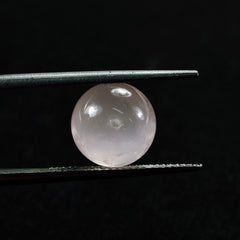 ROSE QUARTZ PLAIN ROUND BALLS (HALF DRILL 0.75)(SUPER EXTRA)(SOME BLACK SPOTS & LINE) 10.00X10.00 MM 7.11 Cts.