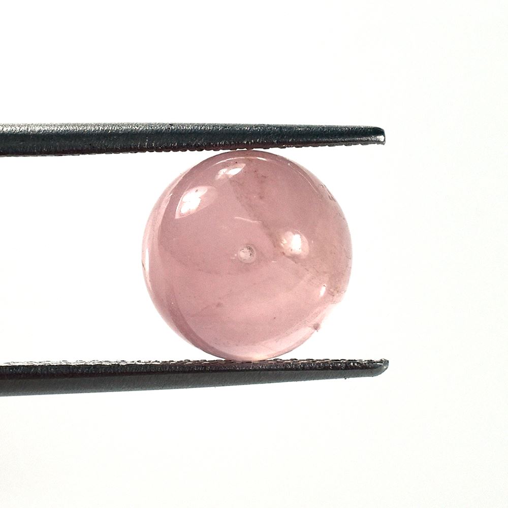 ROSE QUARTZ PLAIN ROUND BALLS (HALF DRILL 0.75)(SUPER-SUPER EXTRA)(SEMI MILKY HI)(SOME BLACK SPOTS) 10.00X10.00 MM 7.25 Cts.