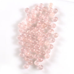 ROSE QUARTZ PLAIN ROUND BALLS (HALF DRILL 0.75)(SEMI MILKY HI) 5.00X5.00 MM 0.92 Cts.
