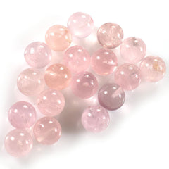 ROSE QUARTZ PLAIN ROUND BALLS (SUPER EXTRA)(TRANSPARENT SOME BLACK SPOTS & LINE) 10.00X10.00 MM 7.03 Cts.