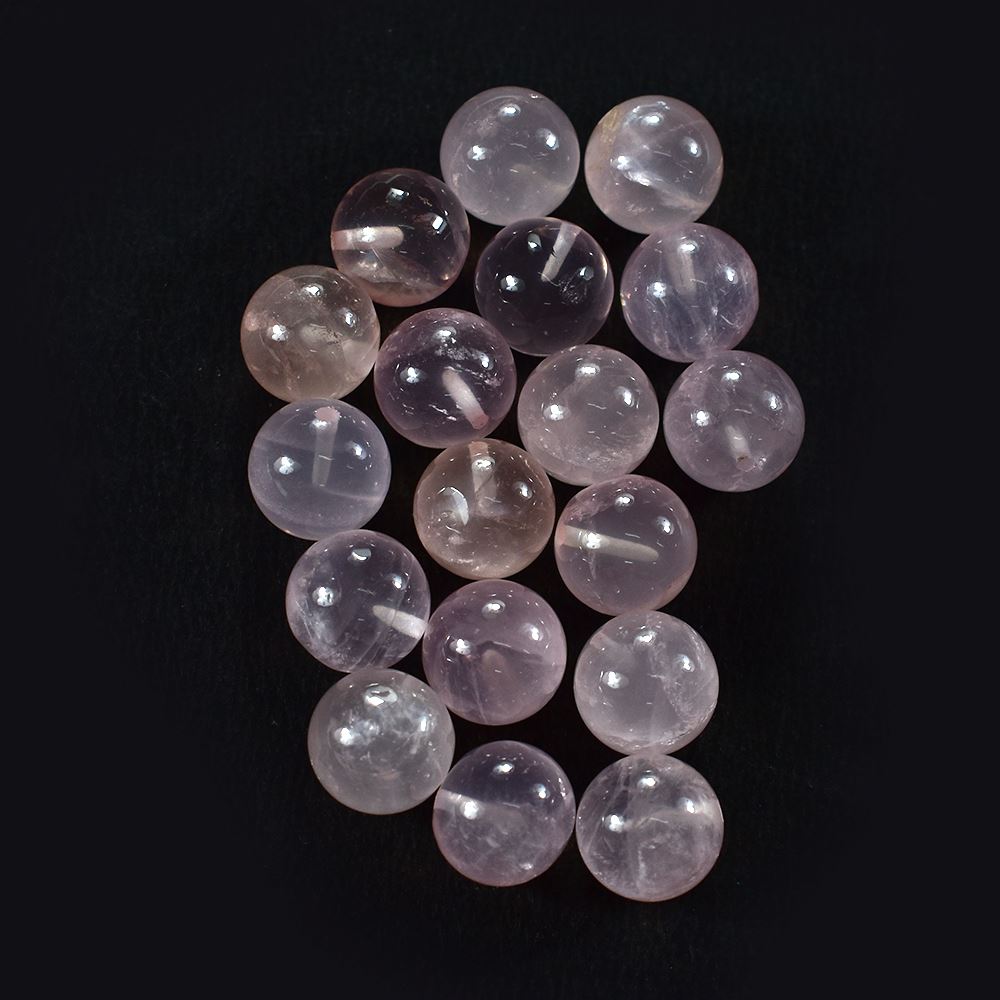 ROSE QUARTZ PLAIN ROUND BALLS (SUPER EXTRA)(TRANSPARENT SOME BLACK SPOTS & LINE) 10.00X10.00 MM 7.03 Cts.