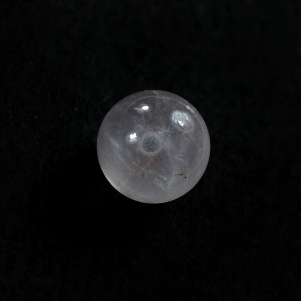 ROSE QUARTZ PLAIN ROUND BALLS (HALF DRILL 0.75)(SEMI MILKY SOME BLACK SPOTS) 5.00X5.00 MM 0.91 Cts.