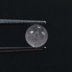 ROSE QUARTZ PLAIN ROUND BALLS (HALF DRILL 0.75)(SEMI MILKY SOME BLACK SPOTS) 5.00X5.00 MM 0.91 Cts.