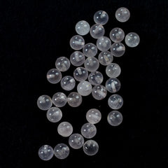 ROSE QUARTZ PLAIN ROUND BALLS (HALF DRILL 0.75)(SEMI MILKY SOME BLACK SPOTS) 5.00X5.00 MM 0.91 Cts.
