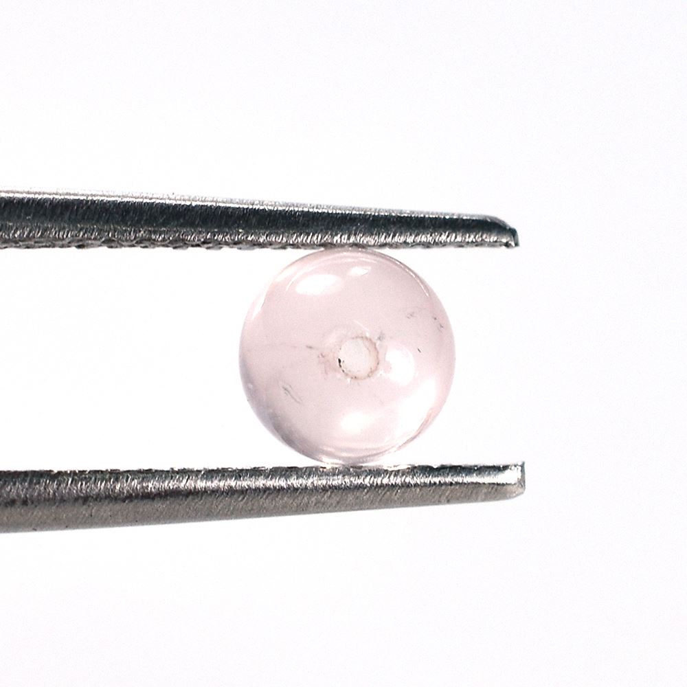 ROSE QUARTZ PLAIN ROUND BALLS (HALF DRILL 0.75)(TRANSPARENT NORMAL COLOR) 5.00X5.00 MM 0.91 Cts.