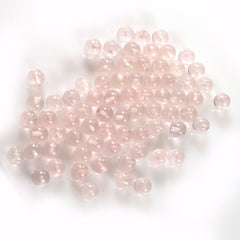 ROSE QUARTZ PLAIN ROUND BALLS (HALF DRILL 0.75)(TRANSPARENT NORMAL COLOR) 5.00X5.00 MM 0.91 Cts.