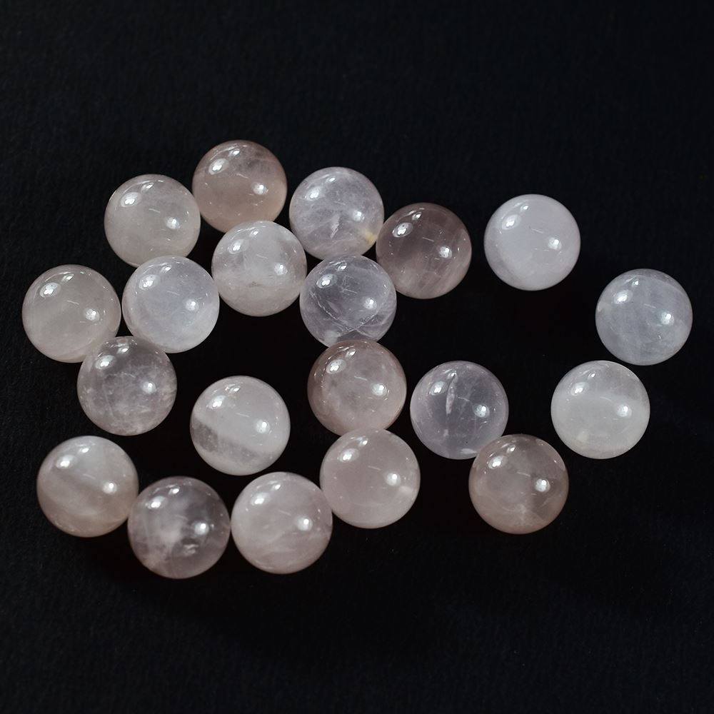 ROSE QUARTZ PLAIN ROUND BALLS (MILKY NORMAL HI) 10.00X10.00 MM 7.28 Cts.