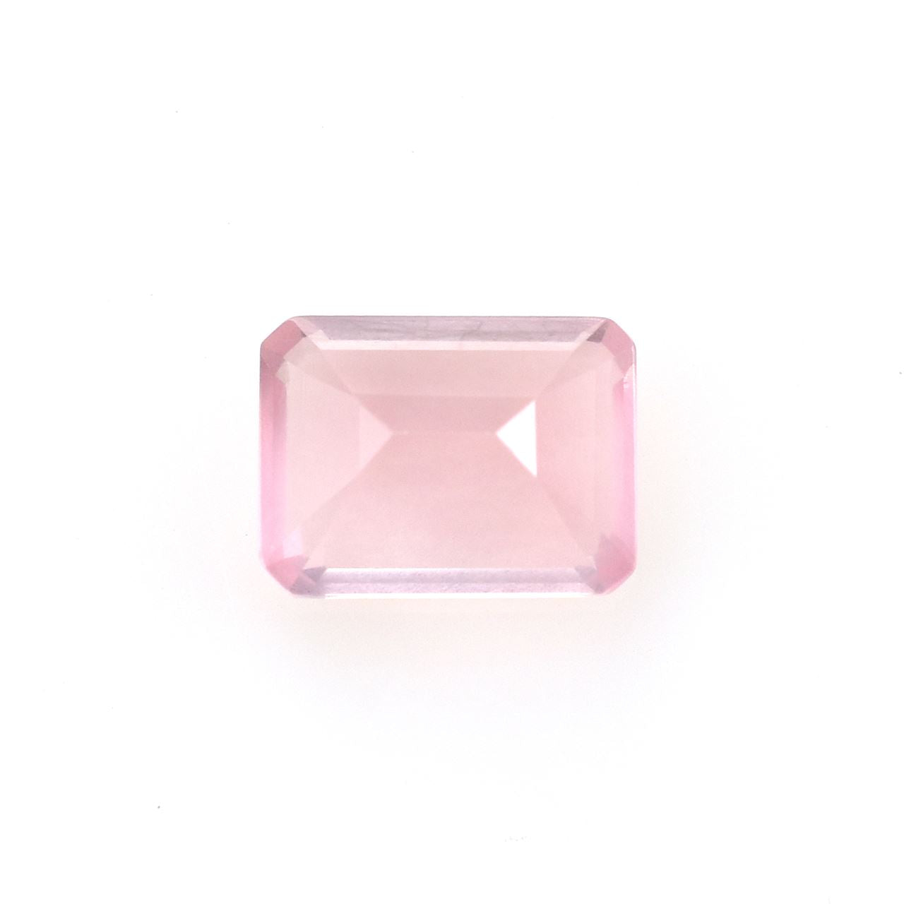 ROSE QUARTZ STEP CUT OCTAGON (SEMI MILKY)(SUPER SUPER EXTRA)(SI) 8.00X6.00 MM 1.36 Cts.