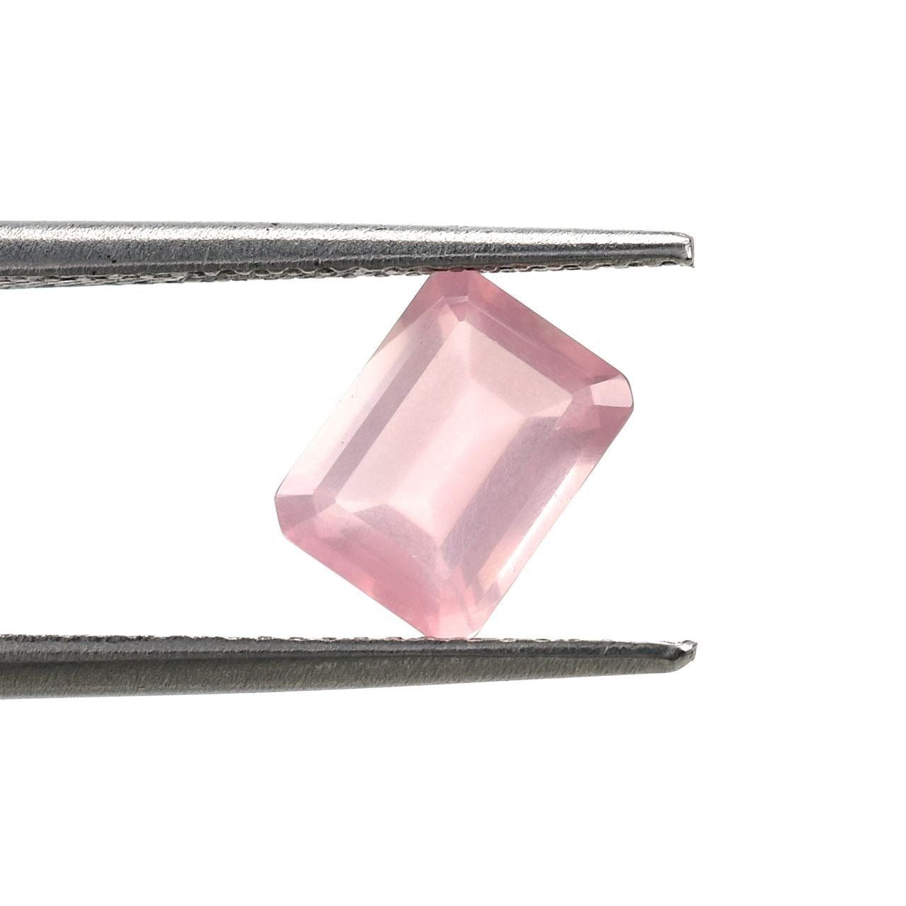 ROSE QUARTZ STEP CUT OCTAGON (SEMI MILKY)(SUPER SUPER EXTRA)(SI) 8.00X6.00 MM 1.36 Cts.