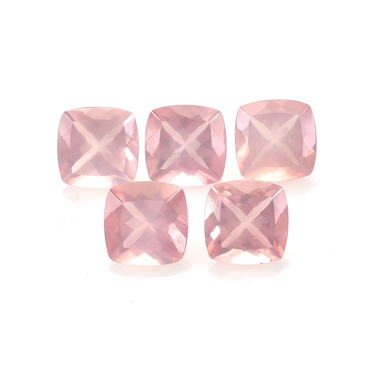 ROSE QUARTZ CUT ANTIQUE CUSHION (SEMI MILKY)(SUPER SUPER EXTRA)(SI) 8.00X8.00 MM 1.86 Cts.