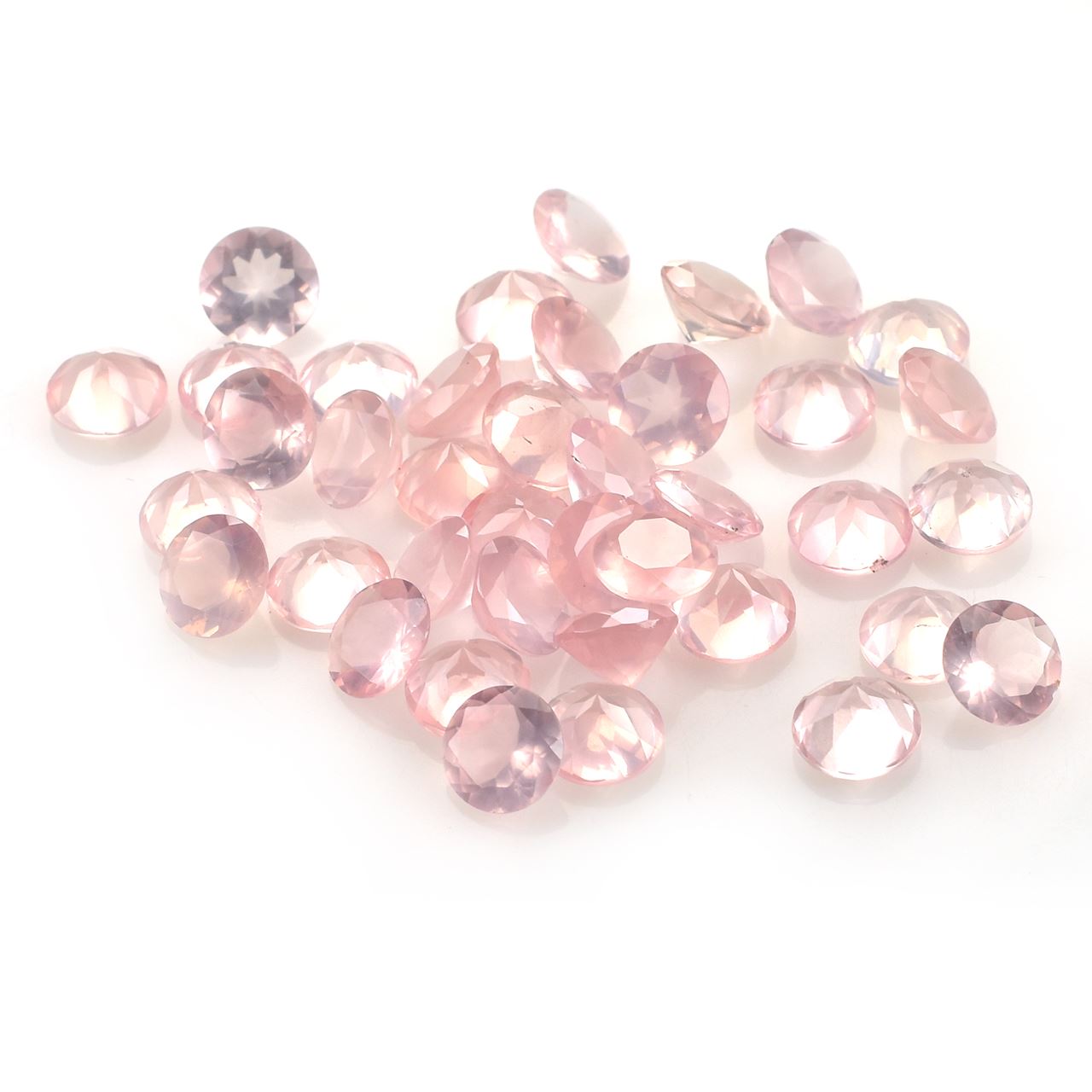 ROSE QUARTZ CUT ROUND (SEMI MILKY)(SUPER EXTRA)(SI) 8.00X8.00 MM 1.59 Cts.