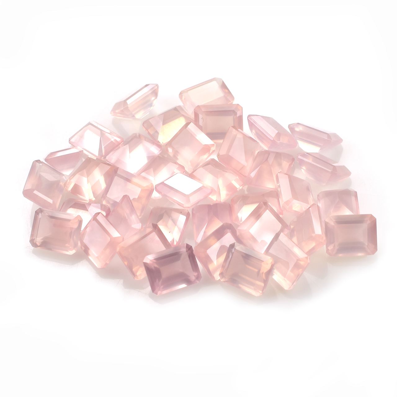 ROSE QUARTZ STEP CUT OCTAGON (SEMI MILKY)(SUPER EXTRA)(CLEAN) 10.00X8.00 MM 3.13 Cts.