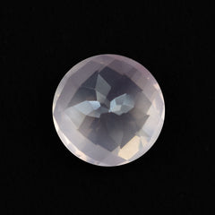 ROSE QUARTZ CHECKER CUT TOP CUT ROUND (MILKY)(CLEAN) 12.00X12.00 MM 5.39 Cts.