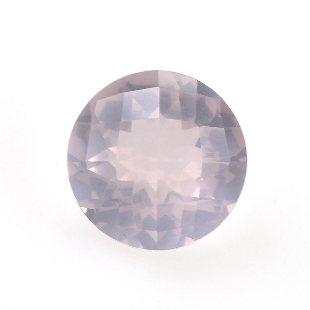ROSE QUARTZ CHECKER CUT TOP CUT ROUND (LITE/CLEAN)(TRANSPARENT) 12.00X12.00 MM 5.52 Cts.