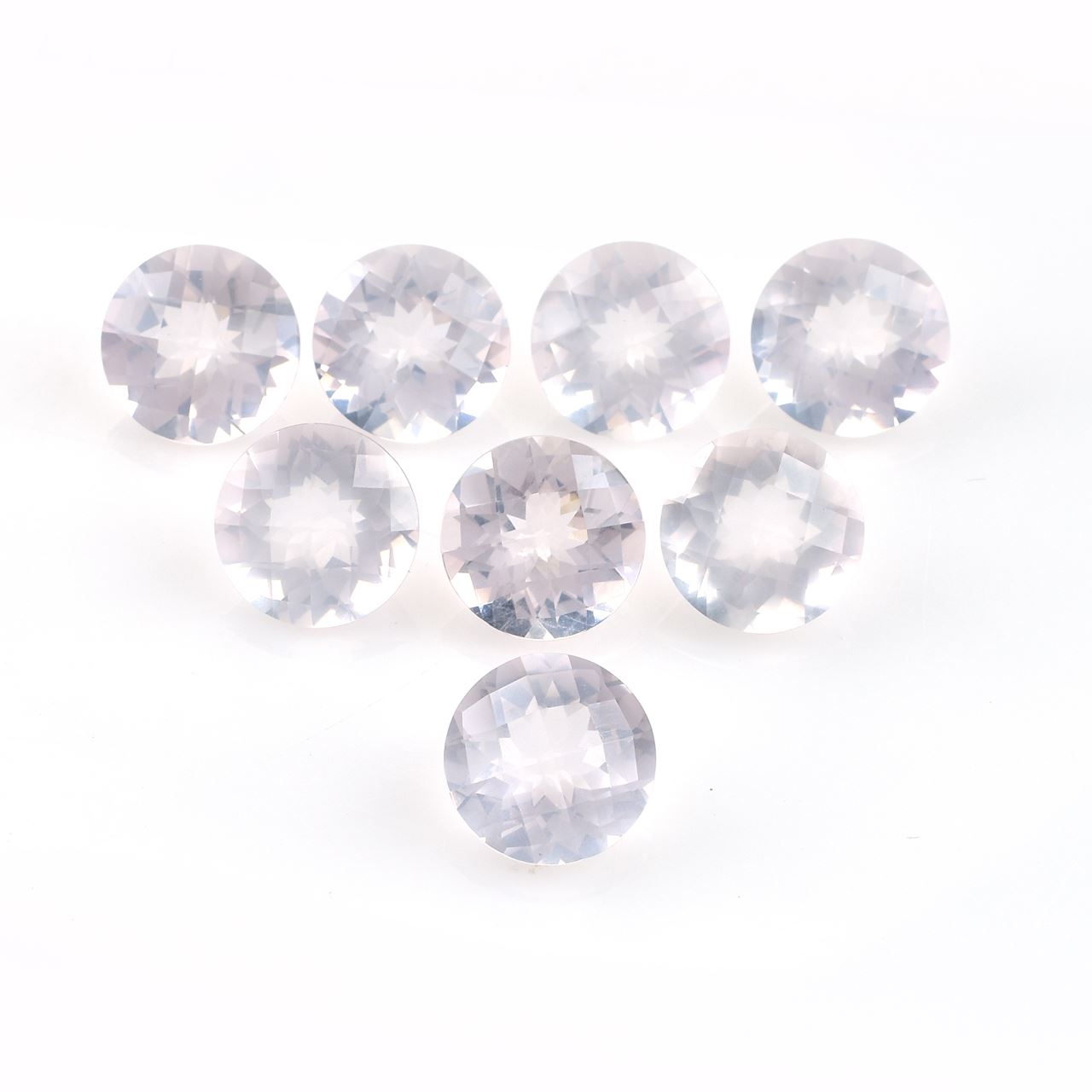 ROSE QUARTZ CHECKER CUT TOP CUT ROUND (LITE/CLEAN)(TRANSPARENT) 12.00X12.00 MM 5.52 Cts.