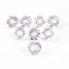 ROSE QUARTZ CHECKER CUT TOP CUT ROUND (LITE/CLEAN)(TRANSPARENT) 12.00X12.00 MM 5.52 Cts.