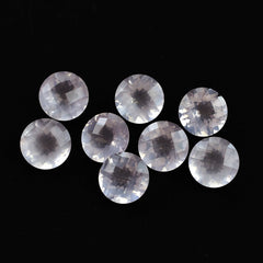 ROSE QUARTZ CHECKER CUT TOP CUT ROUND (LITE/CLEAN)(TRANSPARENT) 12.00X12.00 MM 5.52 Cts.