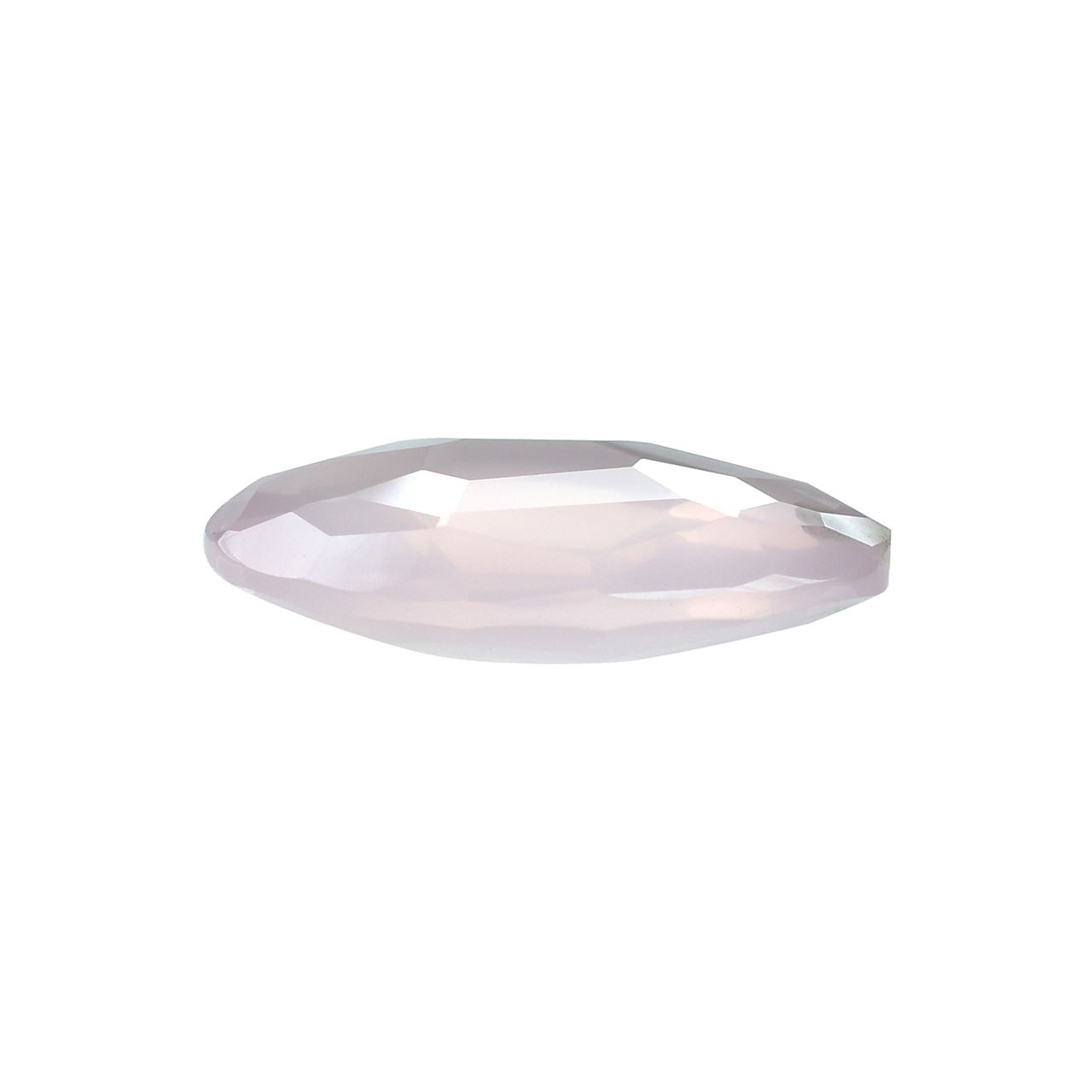 ROSE QUARTZ IRREGULAR FACETED BRIOLETTE PEARISH (H/D-0.90MM)(SUPER )(SI) 25.00X18.00 MM 19.95 Cts.