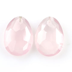 ROSE QUARTZ IRREGULAR FACETED BRIOLETTE PEARISH (H/D-0.90MM)(SUPER )(SI) 25.00X18.00 MM 19.95 Cts.
