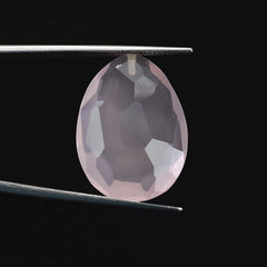 ROSE QUARTZ IRREGULAR FACETED BRIOLETTE PEARISH (H/D-0.90MM)(SUPER )(SI) 25.00X18.00 MM 19.95 Cts.