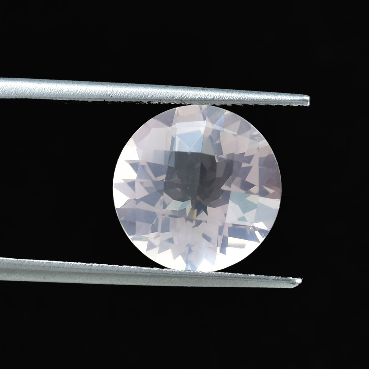 ROSE QUARTZ CHECKER CUT TOP CUT ROUND (NORMAL/CLEAN)(TRANSPARENT) 12.00X12.00 MM 5.33 Cts.