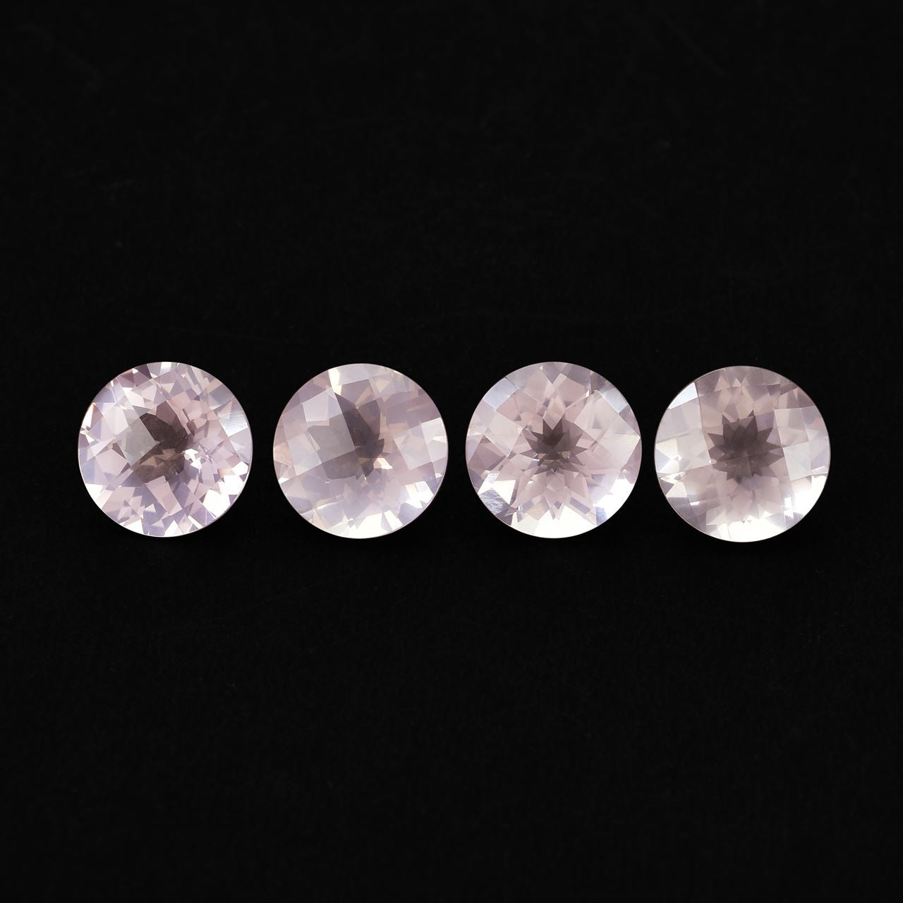 ROSE QUARTZ CHECKER CUT TOP CUT ROUND (NORMAL/CLEAN)(TRANSPARENT) 12.00X12.00 MM 5.33 Cts.