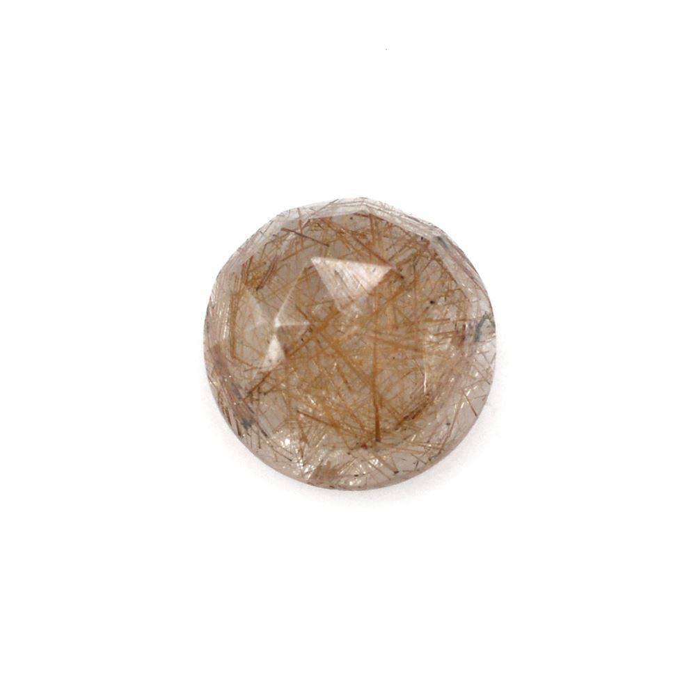 RED RUTILE QUARTZ ROSE CUT ROUND CAB 8MM 2.05 Cts.