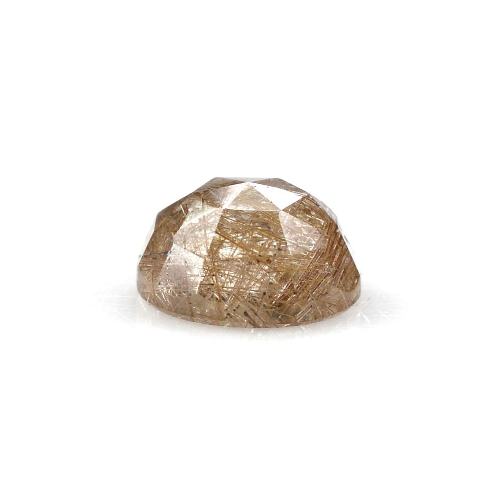 RED RUTILE QUARTZ ROSE CUT ROUND CAB 8MM 2.05 Cts.