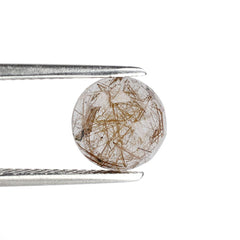 RED RUTILE QUARTZ ROSE CUT ROUND CAB 8MM 2.05 Cts.