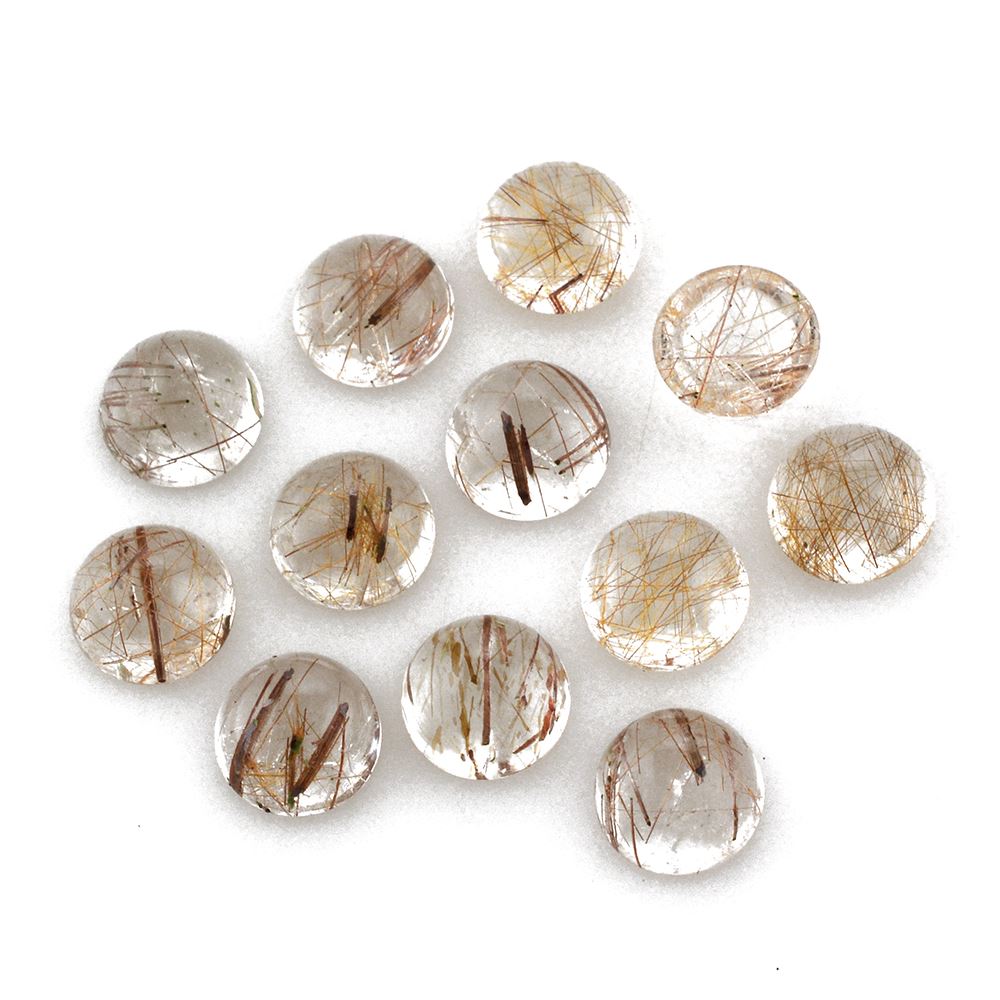 RED RUTILE QUARTZ ROUND CAB 8MM 1.90 Cts.