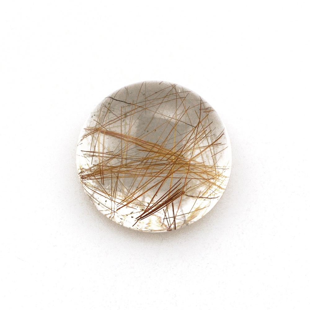 RED RUTILE QUARTZ ROUND CAB 12MM 6.48 Cts.