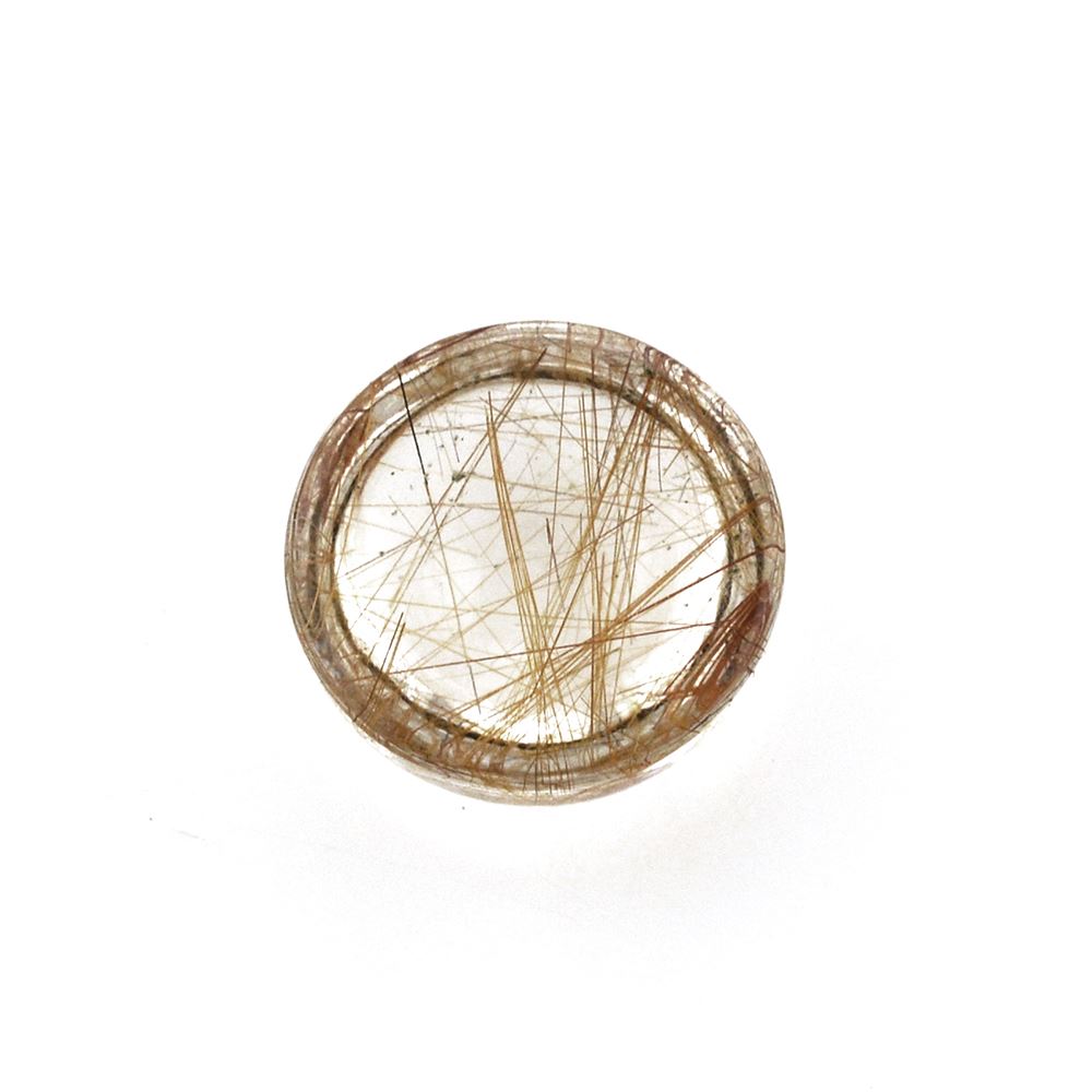 RED RUTILE QUARTZ ROUND CAB 12MM 6.48 Cts.
