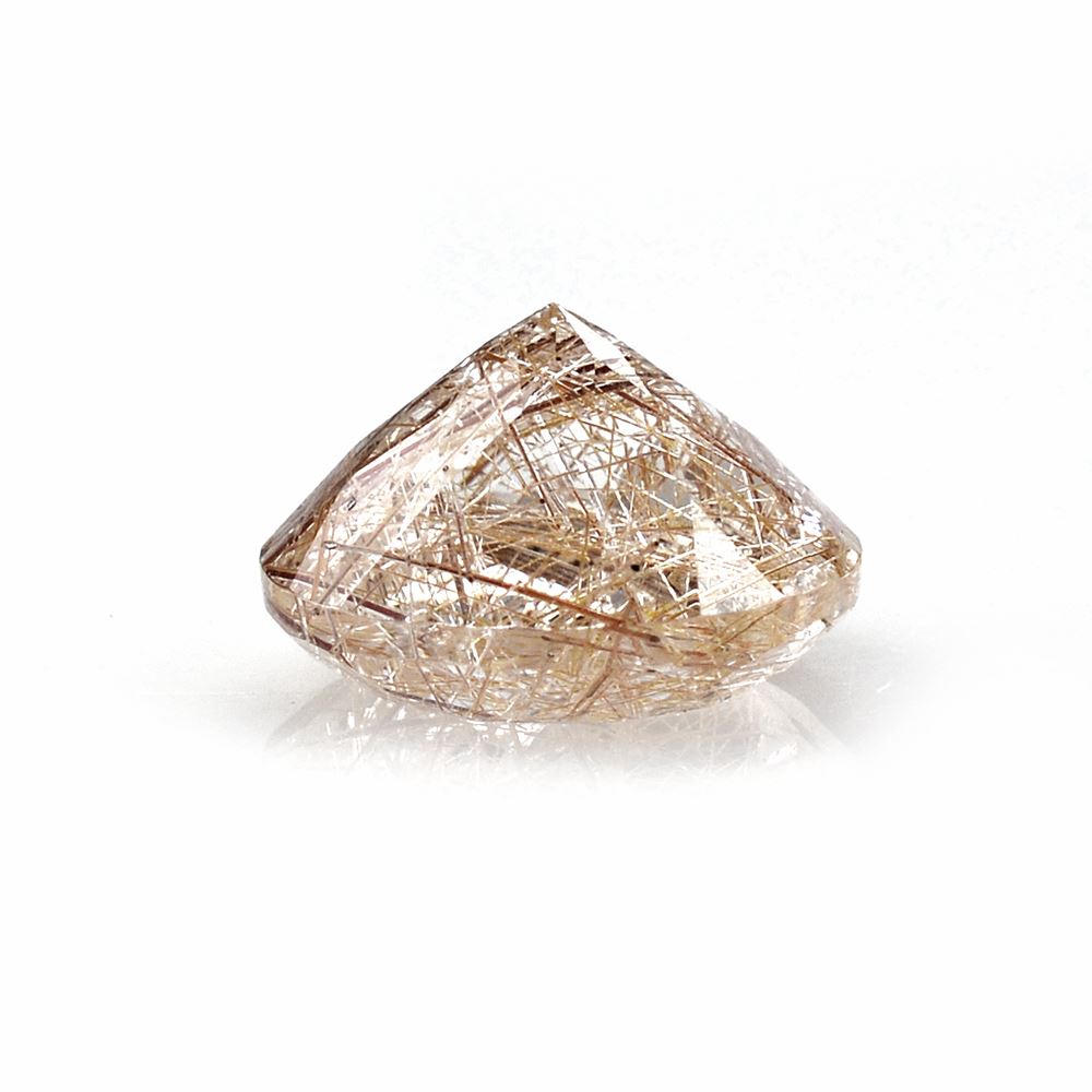 RED RUTILE QUARTZ CUT ROUND 12MM 5.96 Cts.